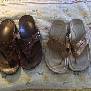 Brown size WN8 and Tan Sandals WP8 sold together for one price